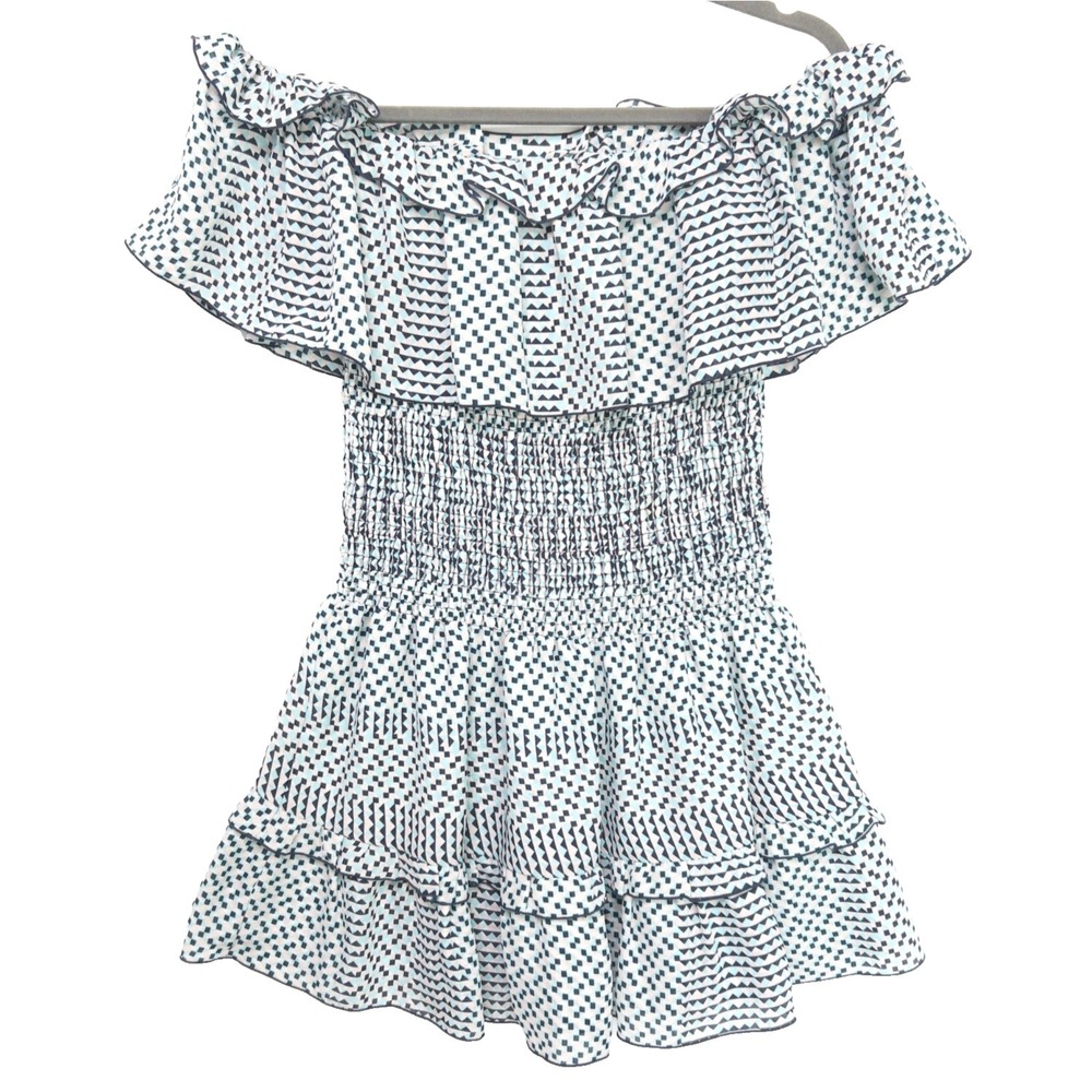 Parker Hali Off The Shoulder Cottagecore Smocked Mini Dress Womens XS RP $298